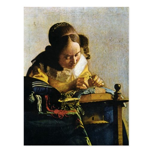Johannes Vermeer's The Lacemaker (circa 1670) Postcard