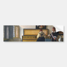 Johannes Vermeer's The Music Lesson (circa1663) Bumper Sticker