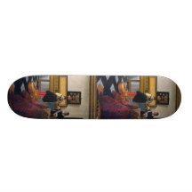 Johannes Vermeer's The Music Lesson (circa1663) Skateboard