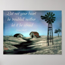 John 14:27 Christian Bible Verse Poster