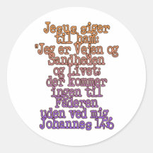 John 14:6 Danish Sticker