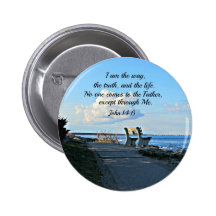 John 14:6  I am the way... Pinback Buttons