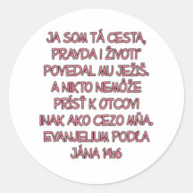 John 14:6 Slovak Round Sticker