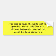 John 3:16 Bible verse bumper sticker