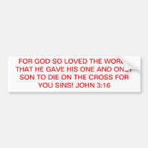 JOHN 3:16 BUMPER STICKER