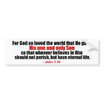 John 3:16 Christian Bumper Sticker