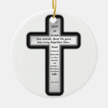 John 3:16 Cross Only Ornaments