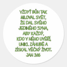 John 3:16 Czech Stickers
