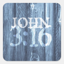 John 3:16...For God So Loved the World Square Stickers