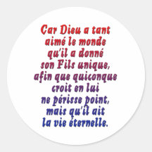John 3:16 French Sticker