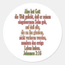 John 3:16 German I Stickers