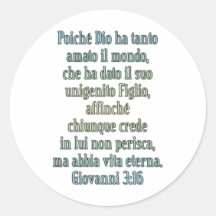 John 3:16 Italian Sticker