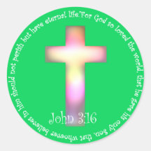 John 3:16 round stickers
