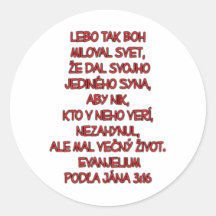 John 3:16 Slovak Stickers