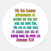 John 3:16 Swedish Sticker