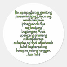 John 3:16 Tagalog Sticker
