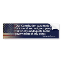 John Adams: A Moral and Religious People bumper stickers