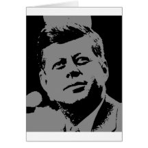 John F. Kennedy  black and grey silhouette Greeting Card
