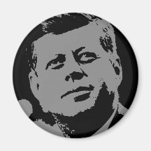 John F. Kennedy  black and grey silhouette Magnets