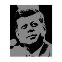 John F. Kennedy  black and grey silhouette Postcard