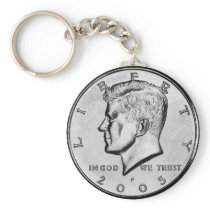 John F Kennedy Half Dollar Coin key chain.