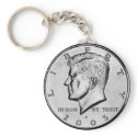 John F Kennedy Half Dollar Coin key chain. keychains
