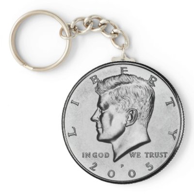 John F Kennedy Half Dollar Coin key chain. by maximus7
