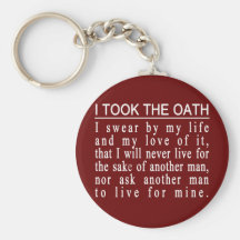 John Galt Oath keychain