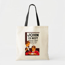 John is Not Really Dull Canvas Bags
