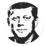 John Kennedy Gear Round Stickers