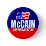 John McCain for President 08 Button
