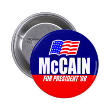 John McCain for President 08 Button