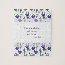 John Muir Quote- Spring Crocus Flowers Jigsaw Puzzle
