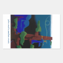 john muir's aeolian music rectangular stickers