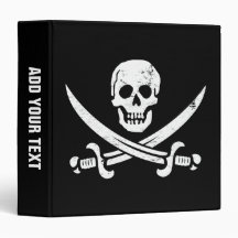 John Rackham (Calico Jack) Pirate Flag Jolly Roger Vinyl Binder