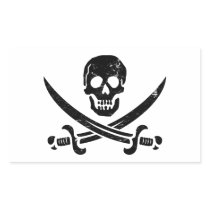 John Rackham (Calico Jack) Pirate Flag Jolly Roger Rectangle Sticker