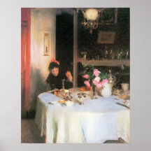 John Singer Sargent - The breakfast table Posters