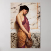 John William Godward - The tambourine girl Print