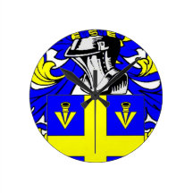 Johnson (English) Coat of Arms Round Clock