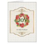 Joie à la salutation de Noël de poinsettia du mond Carte De Vœux