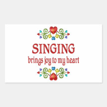 Joie de chant autocollant rectangulaire