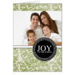 Joie de damassé à la carte de Noël de photo du mon