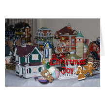 Joie de village de Noël Carte De Vœux