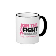 Joignez la conscience de cancer du sein de soutien mugs à café