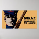 Join Me Land Sea US Marines Posters