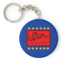 Join or Die Ben Franklin Banner on Tshirts Keychain