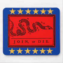 Join or Die Ben Franklin Banner on Tshirts Mouse Pad