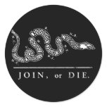 Join Or Die - Libertarian Round Stickers