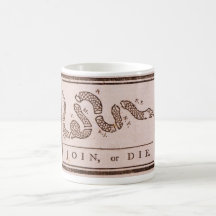 Join or Die ORIGINAL Benjamin Franklin Cartoon Coffee Mug