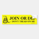 Join or Die Rattlesnake Bumper Stickers